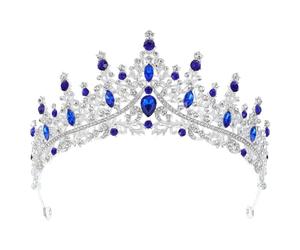 SKISUNO Diadema de Princesas de Cristal para Mujer, Tocado de Boda y Graduación, Accesorios Cabello Diseño Versátil, Tamaño 16.00X15.50X7.00Cm