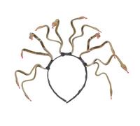 SKISUNO Diadema de Serpiente Temática Halloween para Mujer y Niña Accesorio de Disfraz con Diseño Clásico Egipcio para Fiestas y Cosplay Color Dorado Profundo
