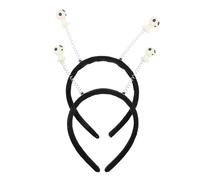 SKISUNO Diadema Extraterrestre Luminosa para Fiesta, 2 Piezas Muñeco Et Que Brilla Oscuridad, Accesorios para Cosplay y Disfraz de Halloween, Diadema Elástica para Niñas y Adultos