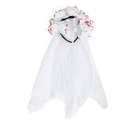 SKISUNO Diadema Floral de Rosas con y Manchas de Sangre para Halloween y Día Muertos Accesorio Flexible Unisex para Fiestas y Disfraces
