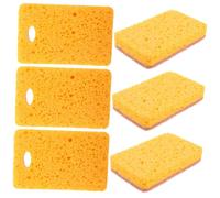 SKISUNO Esponja de Cocina Pequeña de Esponja Natural para Limpieza Diaria, 6 Piezas Buena Absorción de Agua y Durabilidad, Adecuado para Limpiar Sartenes y Hornos