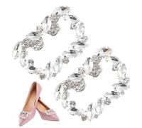 SKISUNO Hebilla de Zapato de Banquete de Cristal para Mujer Clip Decorativo para Botas y Flats, Diseño Atractivo y Brillo Adecuado para Bodas y DIY