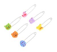 SKISUNO Imperdibles para Bebés de Acero Inoxidable Cabeza de Animal, 30 Unidades, Pin para Pañal de Recién Nacido Seguro y Ajustable, Accesorios para Cambio de Pañales