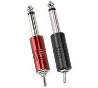 SKISUNO Interruptor de Pedal para Tatuajes 2 Piezas, Acero Inoxidable, Color Rojo y Negro, Controlador de Pedal Cable para Suministros de Máquinas de Tatuajes, Accesorio Profesional