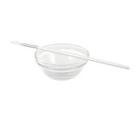 SKISUNO Juego de 2 Piezas para Mascarillas Faciales, Pincel Abanico Grande para Aplicar Ácido Glicólico, Cuenco de Vidrio Nº 2 para Mezclar Mascarillas Caseras, Aplicador