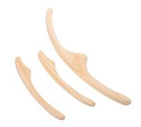 SKISUNO Juego de 3 Herramientas Gua Sha de Madera Varilla para Masaje de Acupresión, Esculpir Rostro y Alivio de Tensión Muscular para Uso Profesional