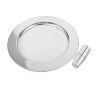 SKISUNO Juego de Copas y Platos de Comunión Color Plata de Acero Inoxidable Apilables Versátil y Duradero para Ceremonias Religiosas y Eventos Sagrados