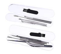 SKISUNO Kit de Recogida de Cera de Oídos Doble Punta en Acero Inoxidable, 2 Unidades, Herramienta Multifuncional Espiral para Limpieza Segura, Portátil para Uso Diario y Viajes, Cuidado