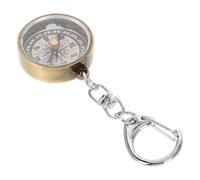 SKISUNO Llavero Brújula Vintage de Latón Compacto y Portátil Gancho, Brújula para Exteriores Precisa y Resistente, Accesorio Colgante Adecuado para Camping, Senderismo y Aventura al Aire