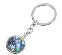 SKISUNO Llavero Fácil de Llevar y Resistente al Desgaste de Globo Terráqueo Doble Cara y Acero Inoxidable Adecuado para Decorar Mochilas y Llaves