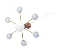 SKISUNO Mini Lámpara Colgante de Techo para Decoración Miniatura Modelo para Sala de Estar Colores Cobre Antiguo y Plata Luz Cálida Blanca Accesorio para Casas y Dioramas