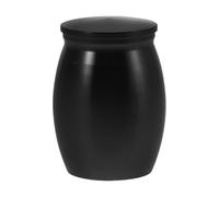 SKISUNO Mini urna para Cenizas de aleación de Aluminio grabable Negra 40x30 mm para Ceremonias y Recuerdo de Mascotas y Humanos