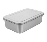 SKISUNO Molde con Función de Refrigeración con Tapa para Tiramisú de Acero Inoxidable Capacidad 2l, Bandeja Rectangular Gruesa y Apilable para Postres y Hornear