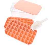 SKISUNO Molde para Hacer Cubitos de Hielo Grandes de Plástico Rosa Tapa, Bandeja para Fabricar Hielo Fácil de Desmoldar Adecuado para Bares y Bebidas Frías