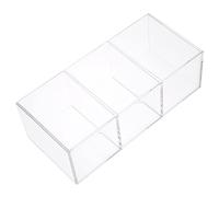 SKISUNO Organizador Acrílico de Compartimentos para Brochas de Maquillaje y Portalápices Transparente y Resistente para Escritorio y Maquillaje