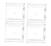 SKISUNO Paleta De Maquillaje Vacía 4 Piezas Cuadrada Transparente Compacta Portátil Para Sombras De Ojos y Cosméticos Viaje Almacenamiento Plástico Resistente