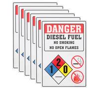 SKISUNO Pegatinas Adhesivas de Seguridad contra Incendios, Señal de Materiales Peligrosos, Impermeables y Duraderas, Paquete de 6 Unidades para Exteriores en Zonas Industriales