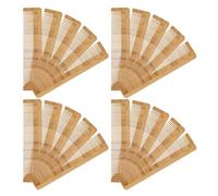 SKISUNO Peine de Bambú Desechable 12 Piezas para Cuidado Personal, Masajeador Natural de Cuero Cabelludo, Portátil para Viaje, Dientes Anchos para Todo Tipo de Cabello, Tamaño 13,5 X 3 X