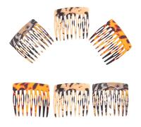 SKISUNO Peines Laterales Pequeños Estampado de Leopardo, 6 Unidades de Peinetas Cabello para Mujeres, Accesorios de Viaje Portátiles, Peines de Bolsillo para Peinar y Cuidado