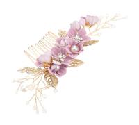 SKISUNO Peineta para Boda de Aleación Cristales de Imitación Púrpura, Accesorio Cabello de Novia y Dama, Decoración Delicada para Ocasión Especial