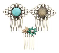 SKISUNO Peinetas Delicados de Diseño Cristal Vintage Detalles y Piezas 3 Retro Aleación Accesorios Cabello Damiselas para Boda Adecuado para Novias