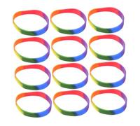 SKISUNO Pulsera de Silicona Orgullo Lgbt Color Vibrante 12 Piezas para Dating y Navidad Accesorios para Gay y Bisexual