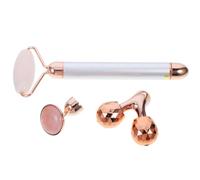 SKISUNO Rodillo Facial de Jade Natural Eléctrico, Palo de Masaje para Rostro y Cuello, Portátil Plateado, Suministros para Masaje Facial Profesional y Personal