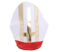 SKISUNO Sombrero de Clérigo Medieval para Hombre Adulto, Diseño Auténtico y Cómodo de Tela, Adecuado para Disfraces Religiosos y Fiestas de Navidad