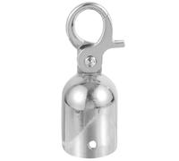 SKISUNO Tapón Terminal Cuerda Acero Inoxidable con Gancho Tope Cordón Guardarraíl Seguro para Cierre y Control de Multitudes Uso Versátil Postes y Barreras Acabado Plateado Elegante