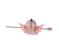 SKISUNO Tiara de Estilo Chino Han Horquilla de Aleación Rosa, Detalles Delicados para Decoración Antigua del Cabello en Mujer y Niña, Accesorio Elegante