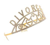 SKISUNO Tiara dorada para mujeres con aspecto real y diseño barroco, accesorio para fiestas y fotos de celebración de divorcio
