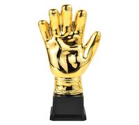 SKISUNO Trofeo Portero Fútbol Guantes Dorados Plástico Premio para Competiciones Escolares Ligas Amateur y Fiestas Deportivas