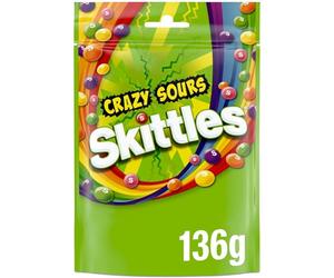 Skittles - Crazy Sour - Caramelos masticables ácidos - 174 g - Pack de 4 unidades