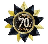 SKJIAYEE It's My 70th Birthday - Botones hechos a mano (3.8 x 3.8 pulgadas), cinta de grogrén divertida insignia de hojalata para mujeres u hombres, decoración de fiesta de 70 cumpleaños, suministros
