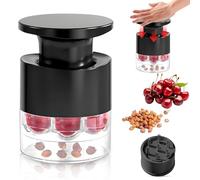 SKJJM Deshuesador de Cerezas, Multifuncional para Cocina, 7 Agujeros Extractor de Huesos de Cereza, para Frutas como Uvas de Mermelada y Dátiles Rojos, Apto para Lavavajillas con Recogedor de Núcleo