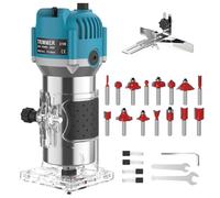 SKJJM Fresadora de Madera 800W 30000RPM, Fresadora de Madera Rebajadora Eléctrica, Rebajadora Eléctrica, fresadora de Mano Portátil, Carcasa de Aluminio Y Rotación para Trabajar madera