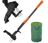 SKKAEO Extractor de malezas de 101,6 cm de Largo + Bolsa de jardín, 4 Garras de Acero Inoxidable y Base Plegable, fácil eliminación de Malas Hierbas, sin agacharse
