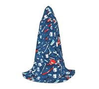 SKKNT Capa con capucha de Halloween con estampado de hockey sobre hielo, capa de longitud completa con capucha para hombres y mujeres para carnaval