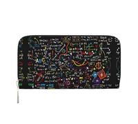 SKKNT Cartera de mano de cuero con estampado de fórmula matemática, espaciosa, moderna, para mujer, para uso casual y de viaje, Negro -, Talla única, Arte