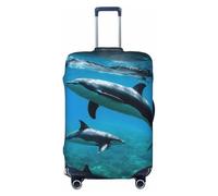 SKKNT - Funda de veliz lavable con estampado de delfines de animales, protector de equipaje personalizado, elástico de viaje, antiarañazos, Negro -, G