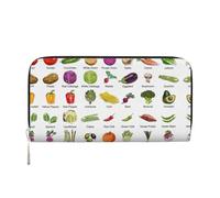 SKKNT Introducción de varios vegetales, cartera de mano de cuero para mujer, para uso casual y de viaje, Negro -, Talla única, Arte