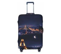 SKKNT Night Paris Tour Eiffel - Funda protectora lavable para maleta de viaje elástica antiarañazos, blanco y negro, medium