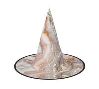 SKKNT Sombrero de bruja unisex con estampado de mármol de oro rosa para Halloween, accesorio de disfraz de carnaval, fiestas, eventos temáticos