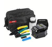 SKL-6C FTTH Fibra Óptica Kit de Herramienta Kit Conjunto de Herramientas de Fibra Óptica | Professional Tool Kit | Metal Construction with Stainless Steel Cutters, Strippers and Accessories