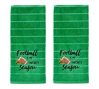 SKL Home by Saturday Knight Ltd. Football Is Fave Season - Juego de Toallas de Mano, Color Verde