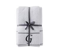 SKL Home by Saturday Knight Ltd. Monogram G - Juego de Toallas de baño y Manos, Color Blanco, Paquete de 4
