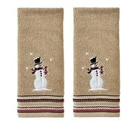 SKL HOME by Saturday Knight Ltd. Toalla de Mano rústica a Cuadros con muñeco de Nieve (Paquete de 2), Trigo