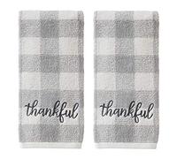 SKL Home by Saturday Knight Ltd. Toalla de Mano Thankful Plaid (2 Unidades), Color Gris