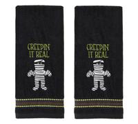 SKL Home Halloween Creepin' Real Glow-in-The-Dark Hand Towel Set for Bath/Kitchen/Bar & Gift, 2 Count