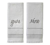 SKL Home Yours & Mine - Juego de Toallas de Mano, Color Blanco